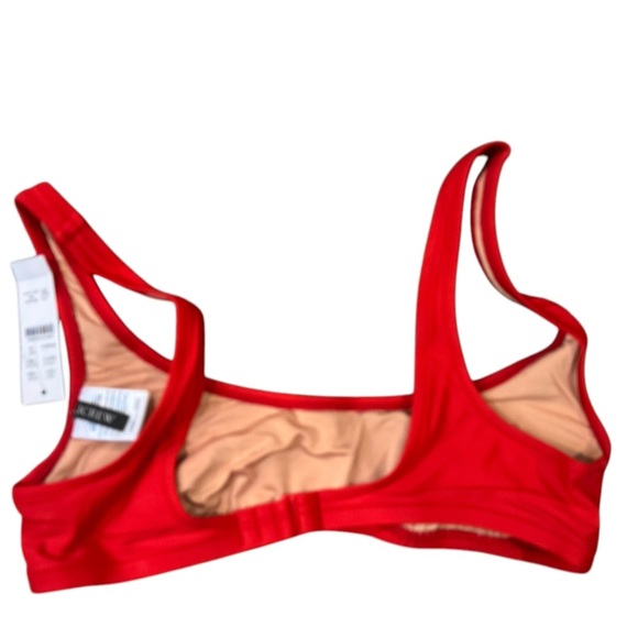 J. Crew Red Bikini Top Swimwear NWT squareneck top BX611 Red Various - Picture 3 of 4